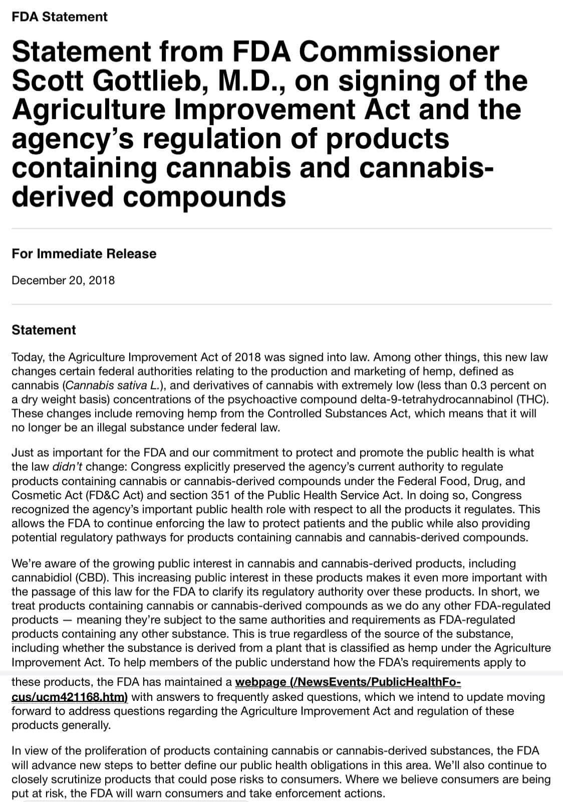 FDA and CBD Oil Regulations
